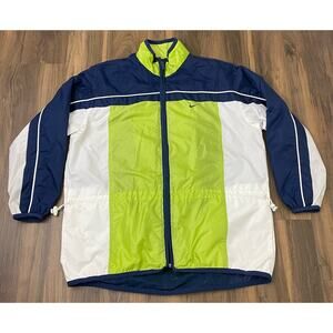 VTG 90s Women Nike colorblock nylon spell-out windbreaker jacket, M